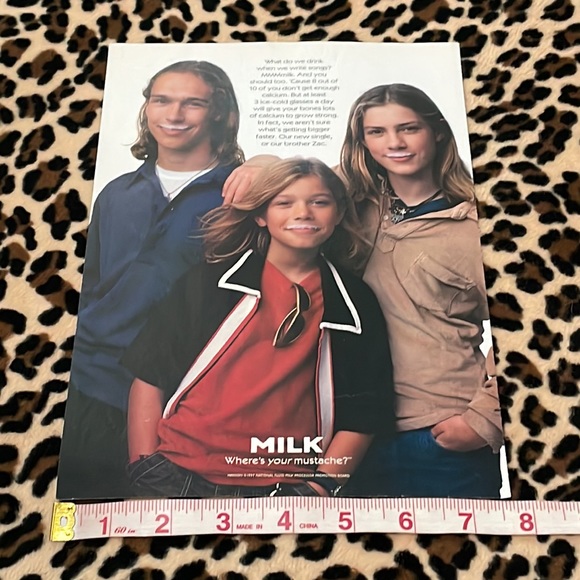 1997 HANSON Vintage Milk Mustache Print Ad Magazine Frame 90s Y2K Pop Music - Picture 3 of 12